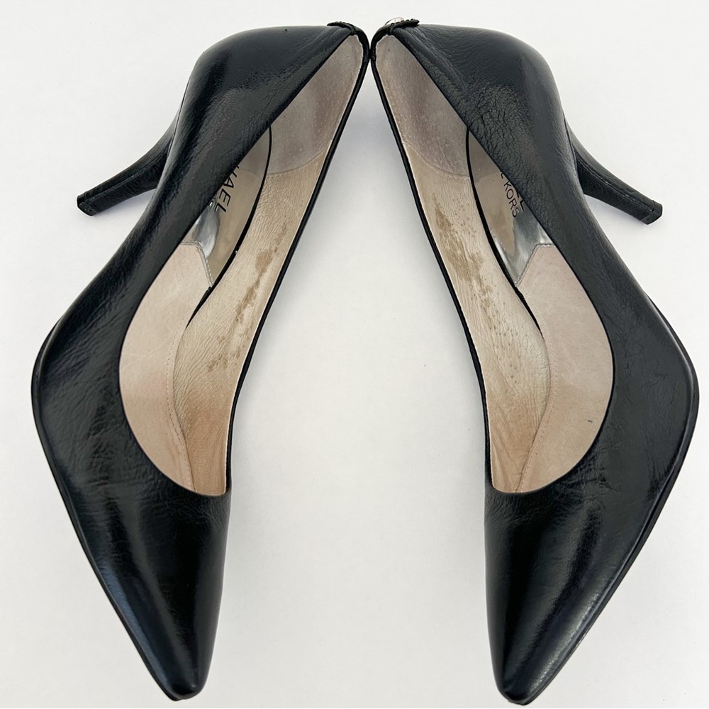 MICHAEL KORS Black leather Pumps Pointed Toe Size 7.5 Career Office - Picture 9 of 11